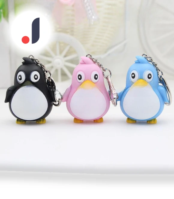 LED Glow Keychain Penguin with Sound — Keychains, AI Supermarket