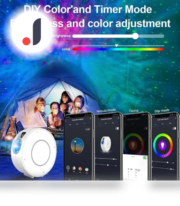 Smart Aurora Galaxy Star Projector Night Light — Night Lights, Rainbow Rain