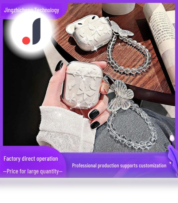 Transparent Glitter Case with Butterfly Chain — Cases, Smarter than future