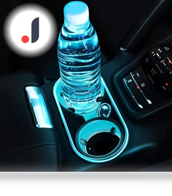 Universal Smart LED Neon Car Cup Holder with USB Charging — Car Cup Holders, LSB01