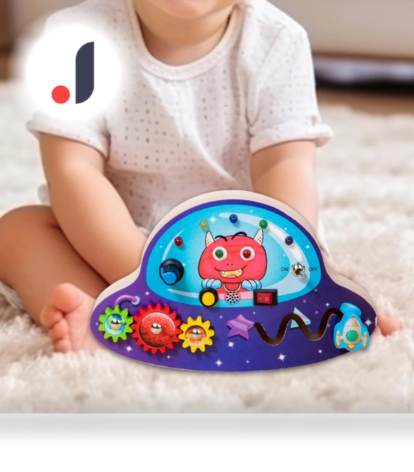 Wooden Busy Board with LED — Infant & Early Childhood Playthings, Handy Hobbies