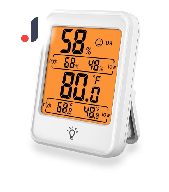 Digital Thermometer-Hygrometer with Touch Screen — Home Climate Control, Dream Garage