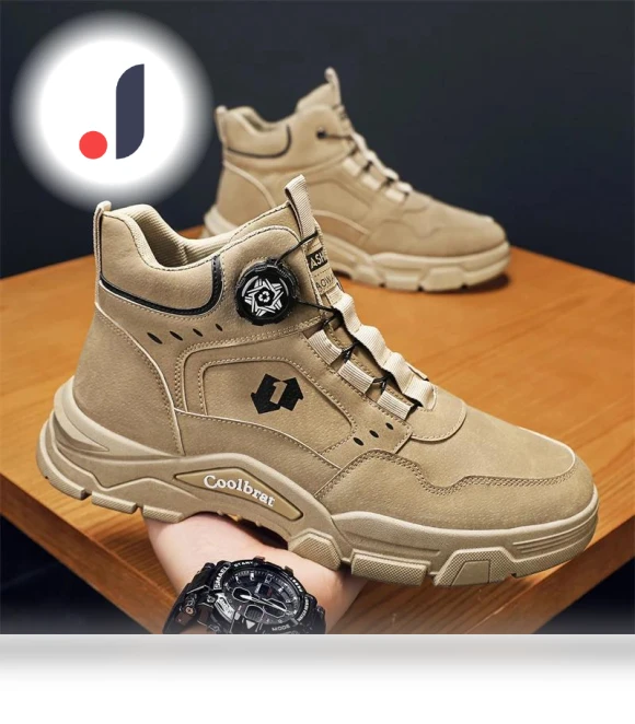 Smart Buckle Anti-Smash Anti-Puncture Steel Toe Work Safety Shoes — Men's, NB Fashion