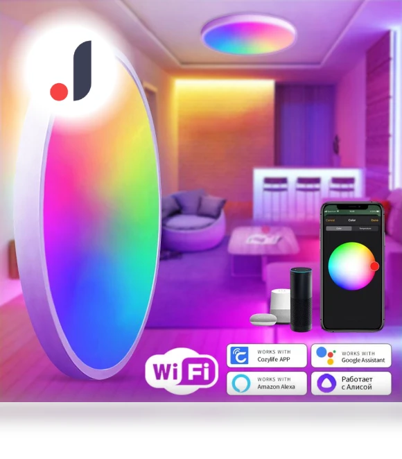 Smart LED Ceiling Light — Overhead Lighting, Modern Home Furnishing