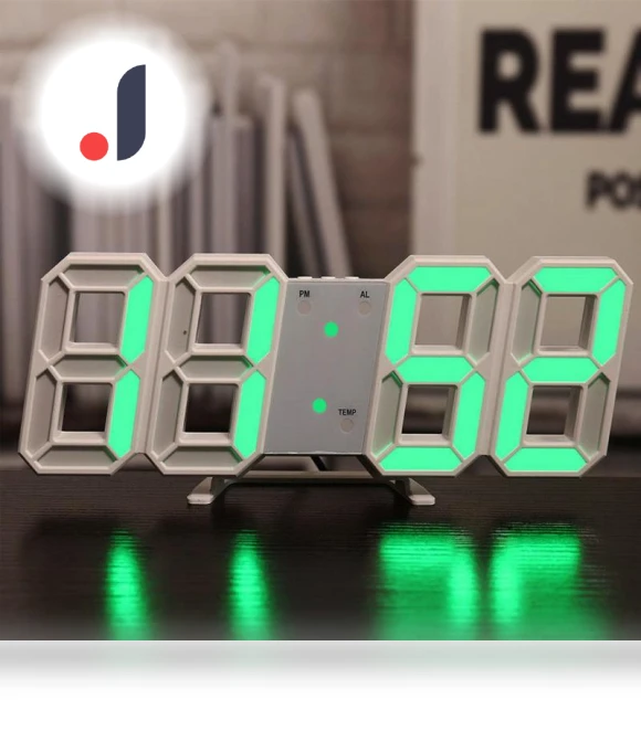 3D Glowing Digital Desk Clock — Clocks, Stone Home