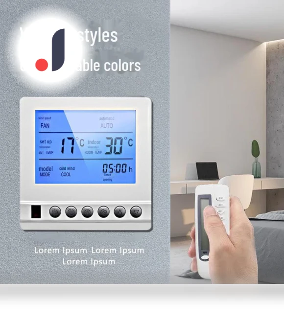 Centralized Network Fan Coil Unit with LCD Display — Split-System, AI Supermarket