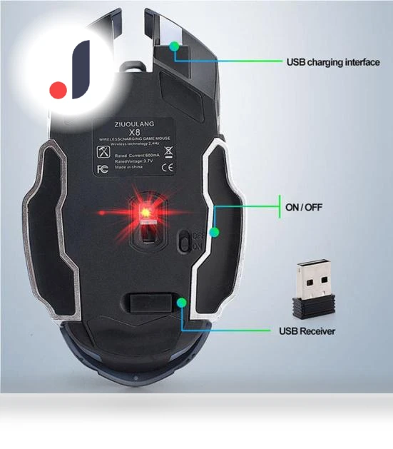 Ergonomic Rechargeable Breathable Lamp, Silent Wireless Gaming Mechanical Mouse — Mouse Pads, Uav parts center