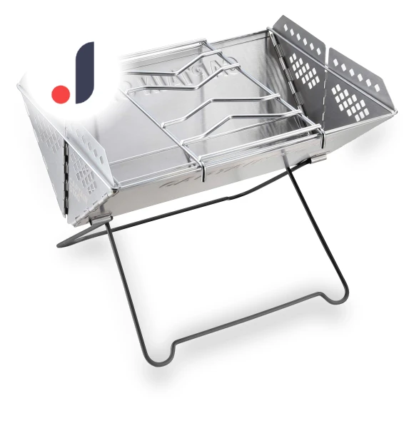 V-Shaped Smart Grill with Stand and Storage Bag — , CAPTAIN STAG