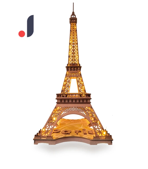 3D Wooden Puzzle Eiffel Tower with LED Lighting — Puzzles, AniWorld