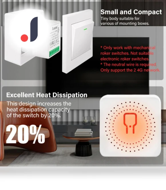 Mini Smart Switch with Energy Monitor — Smart Home Hubs & Controllers, AUBESS