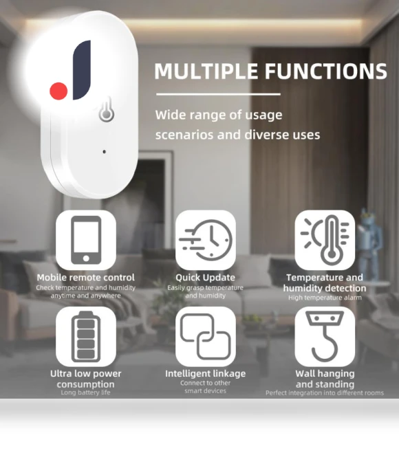 Smart Temperature and Humidity Sensor — Home Climate Control, Tuya