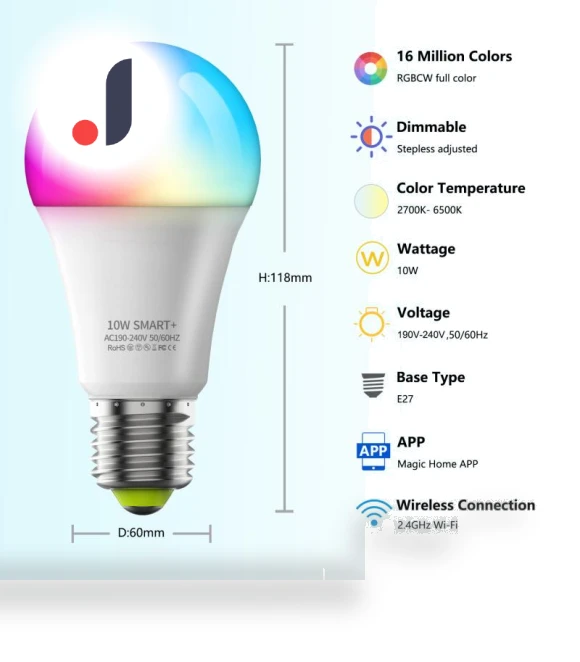 Smart WiFi LED RGB Lamp — LED, HOME-Auto-001