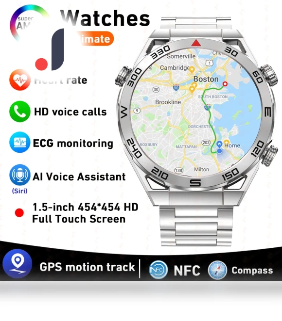 ECG+PPG NFC Bluetooth Call Smartwatch GPS Sports Track — Smartwatches, Tiktop2