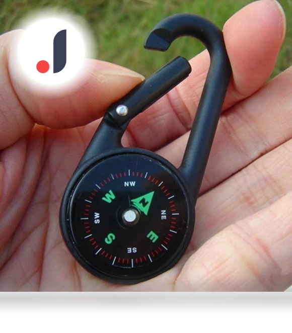 Multifunctional Smart Camping Carabiner with Mini Compass and Thermometer — Keychain Carabiners, Lansoon Hobby Official Store