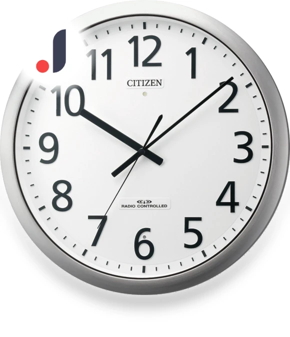 Wall Clock with Radio Control — Desk & Shelf, RHYTHM
