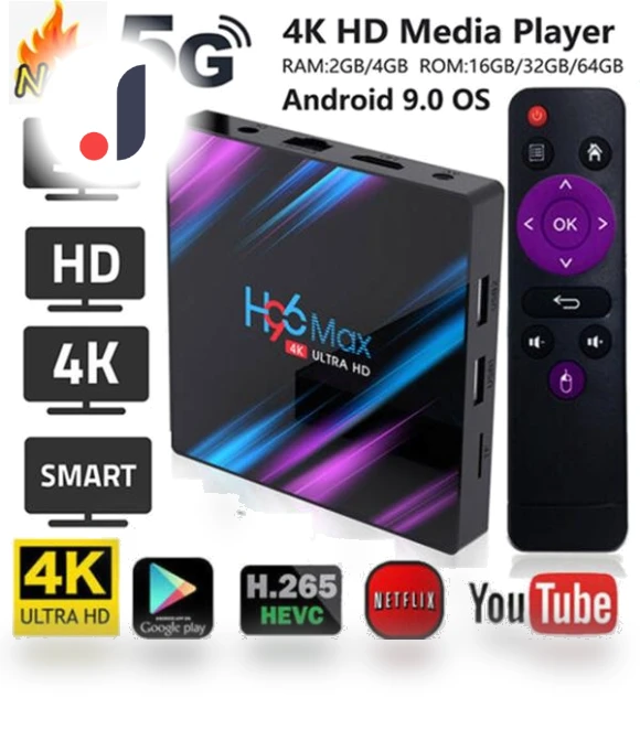 4K Android 9.0 HD TV Box — Ultra HD Media Players, Lucky Pig
