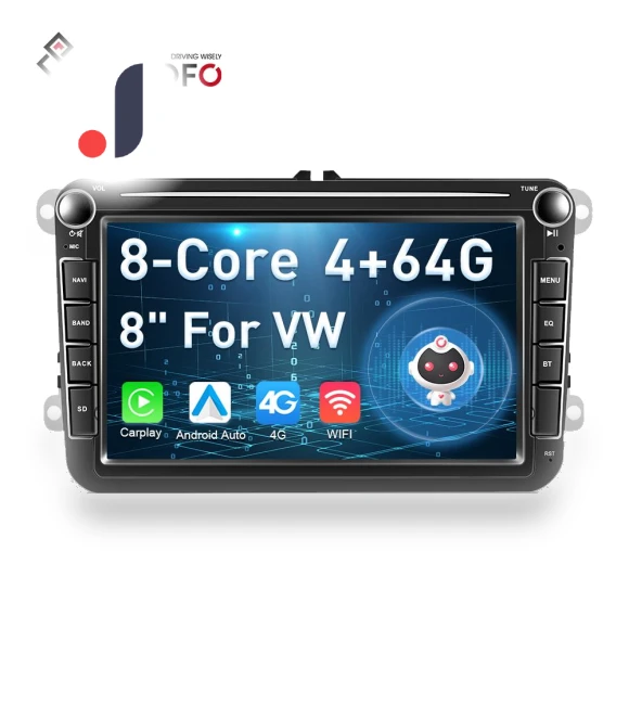 8-inch 8-core 4 + 64G AI Voice Car Radio — Stereo Receivers, Podofo