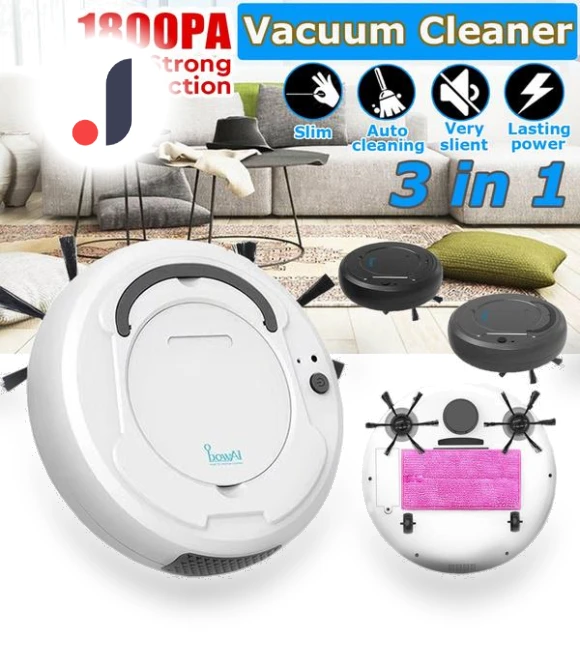 Automatic Rechargeable Robot Vacuum — Smart Cleaning Robots, MR J