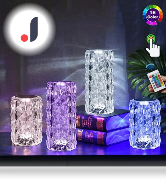 Crystal Table Lamp with Remote Control — Lighting, Lanzhong Home Decoration