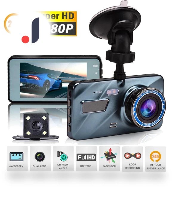Dual Lens Car Dash Cam — Dashboard Cameras, icreative