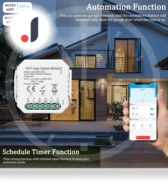 Garage Door Opener Controller — Smart Home Hubs & Controllers, Tuya
