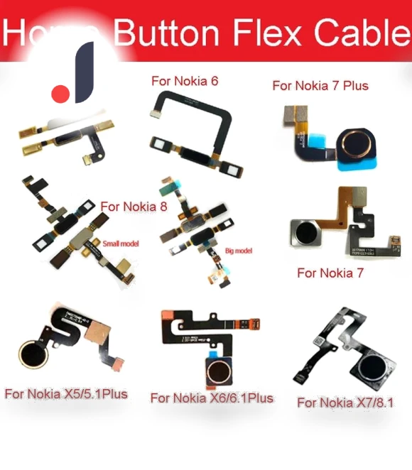 Home Button with Fingerprint Sensor Flex Cable — Flex Cables, Cell phone parts