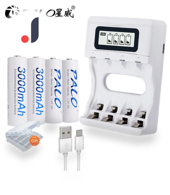 Ni-MH Rechargeable Battery with USB Smart Fast Charger — Batteries, PALO
