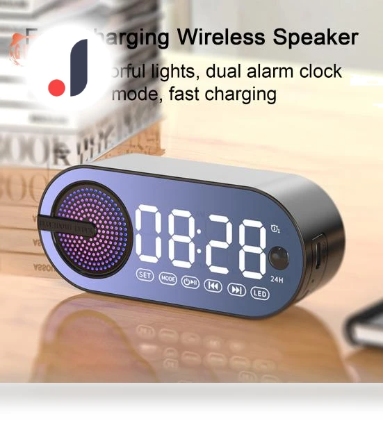 Portable Bluetooth Speaker with Mirror Clock — Portable Audio, Smart IT