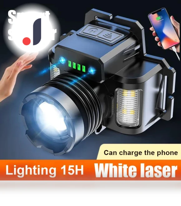Powerful Touch LED Headlamp with Built-in Battery — Flashlights, Pawell