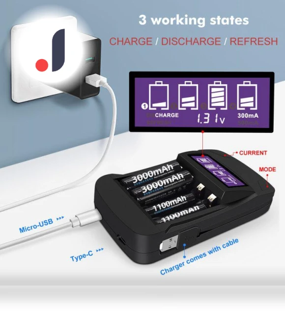 Smart Battery Charger for AA/AAA — Chargers, PALO