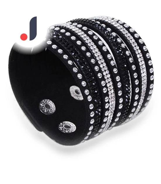 Smart Bracelet with Rivets and Rhinestones — Wearable Accessories, Zoeneed