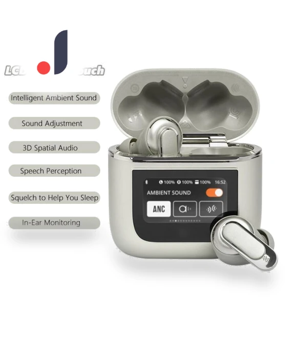 Smart Headphones with Touch LCD Screen — Over-Ear Headphones, Junmaocun