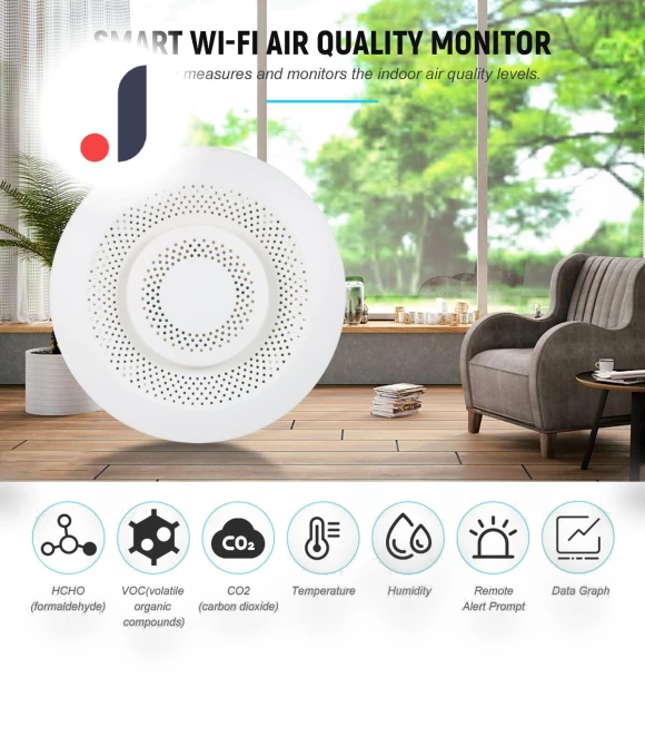 Smart Wi-Fi Air Quality Monitor — Home Climate Control, Koogeelife