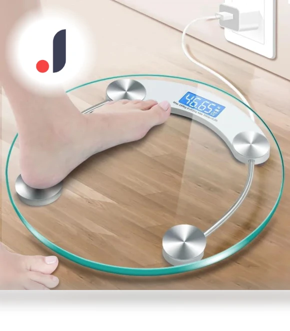 Transparent Round Digital Bathroom Scale — Weight Management Tools, Essager Electronic