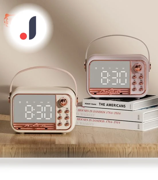 Vintage Portable Speaker with Alarm — Portable Sound Systems, Smart IT