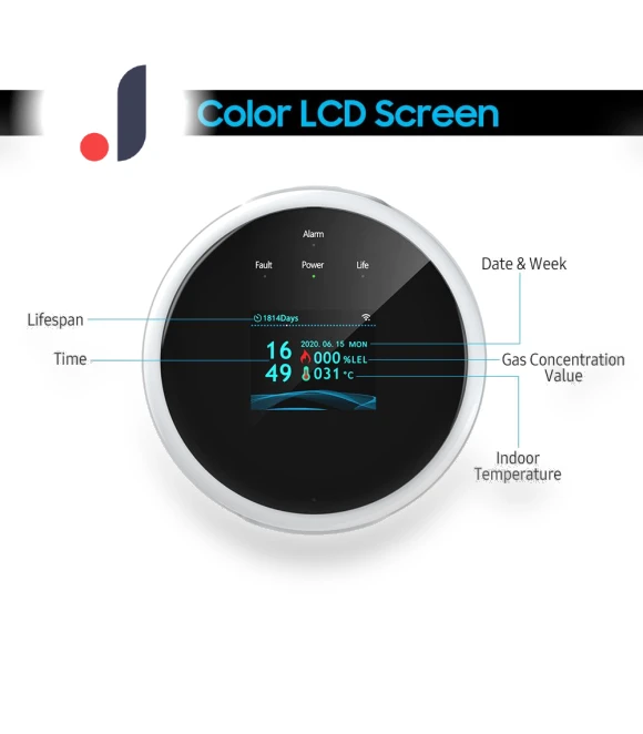 Wi-Fi Gas Leak Detector with LCD Display — Gas Safety Equipment, Automobile and motorcycle supplies