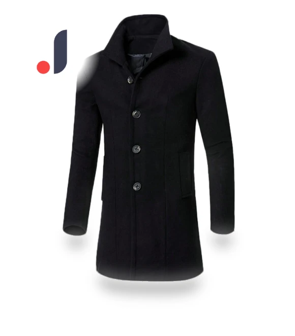 Winter Long Coat with Buttons — Fleece, roses