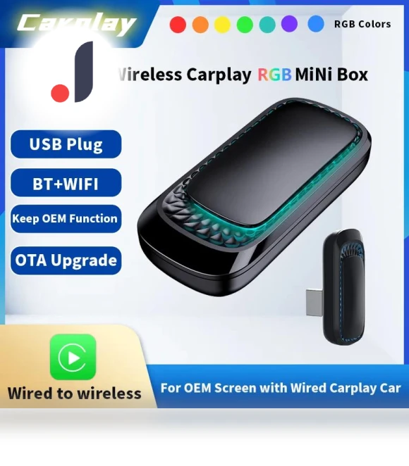 Wired Adapter for Wireless CarPlay AI BOX — Stereo Receivers, zhishangyoupin