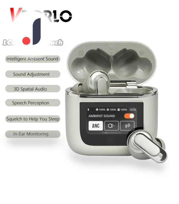 Wireless Headphones with Touch Screen and LCD Display — Over-Ear Headphones, VAORLO