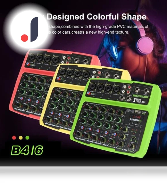 6-Channel Portable Digital Audio Mixer — Powered Mixers, Smart Mouse