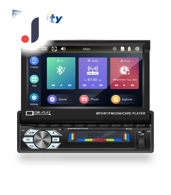 7-inch Automatic Telescopic Touch Screen Car Radio — Stereo Receivers, Hikity
