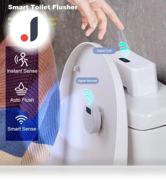 Automatic Toilet Flush Button — Bathroom Essentials, washower