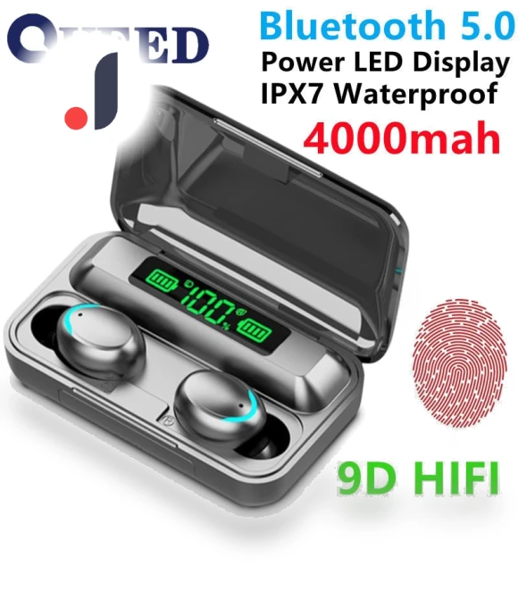 Bluetooth Headset with LED Backlight and Touch Display — Audio Gear, QUEED