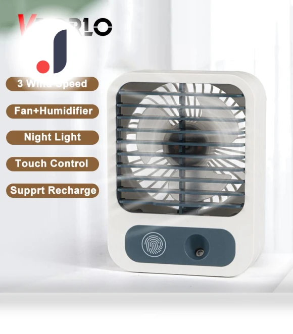 Cool Fan Mini Air Humidifier 2 in 1 with Night Light — Air Moisturizers, VAORLO