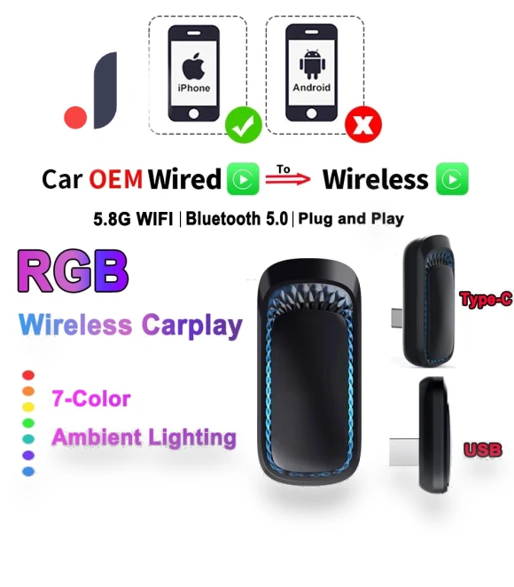 RGB Wireless Carplay Adapter — Car Accessories & Gadgets, icreative
