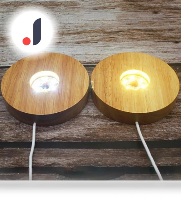 Wooden Smart Home USB LED Lamp Rotating Stand — Standing Lights, Faylisvow
