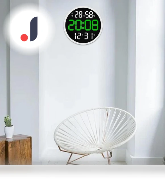 12-inch Digital Wall Clock — Wall, Dewdroop