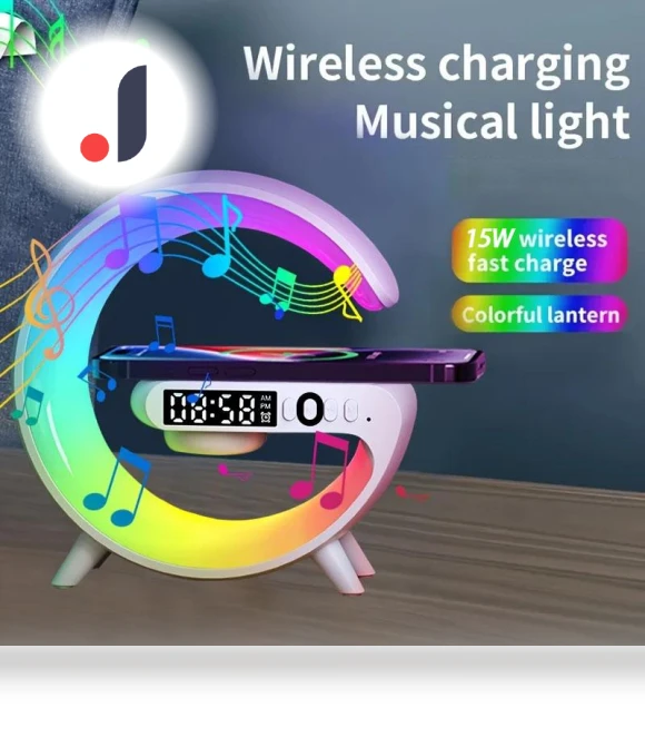 3-in-1 Wireless Charger with Bluetooth Speaker and Ambient Light — Sleep Soothers, Popular House