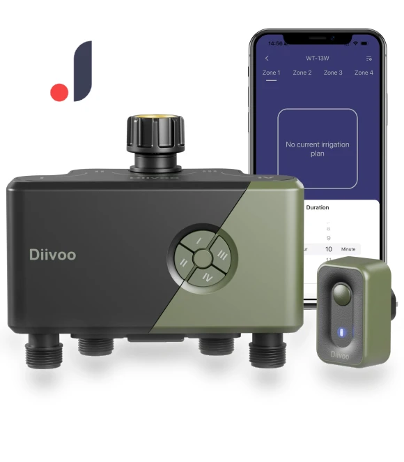 4 Zone Timer Wi-Fi Automatic Irrigation Controller — Controllers, Diivoo