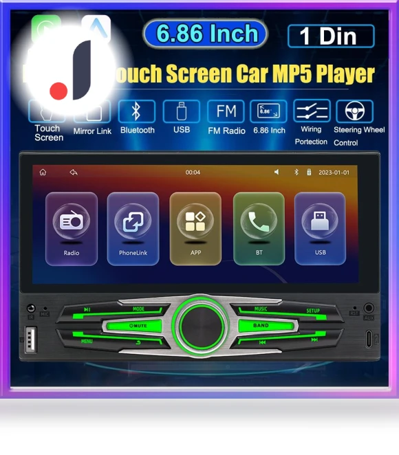 7-inch 1 Din Car MP5 Player with Touch Screen — Stereo Receivers, CreativeCode